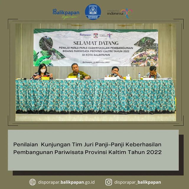 Tim Penilai Panji-Panji Keberhasilan Pembangunan Priwisata Kunjungan di Aula DPOP Balikpapan