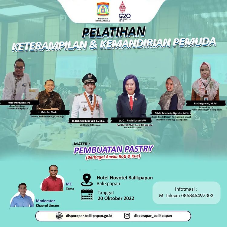 Dinas Pemuda Olahraga Dan Pariwisata Kota Balikpapan mengadakan Pelatihan Keterampilan dan Kemandirian Pemuda