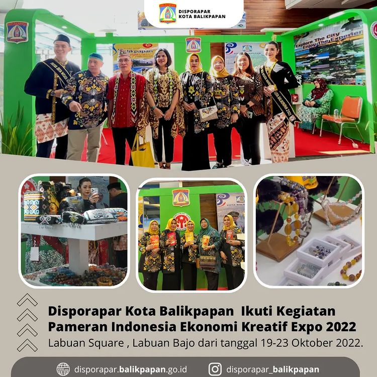 Disporapar Kota Balikpapan mengikuti kegiatan Pameran Indonesia Ekonomi Kreatif Expo 2022, di Labuan Square , Labuan Bajo