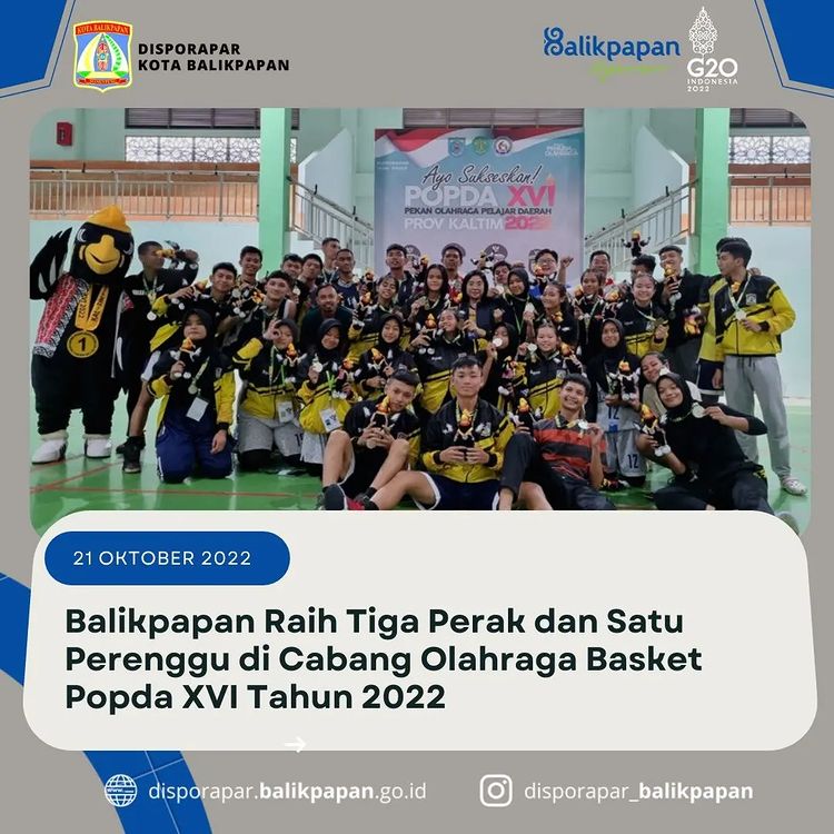 Cabang Olahraga Basket kembali memberikan tambahan medali tiga perak dan satu perenggu bagi Balikpapan pada Popda XVI