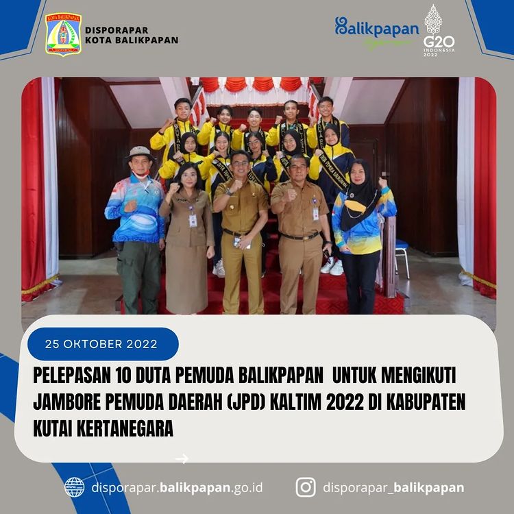 Pelepasan 10 Duta Pemuda Balikpapan Untuk mengikuti Jambore Pemuda Daerah (JPD) Kaltim 2022