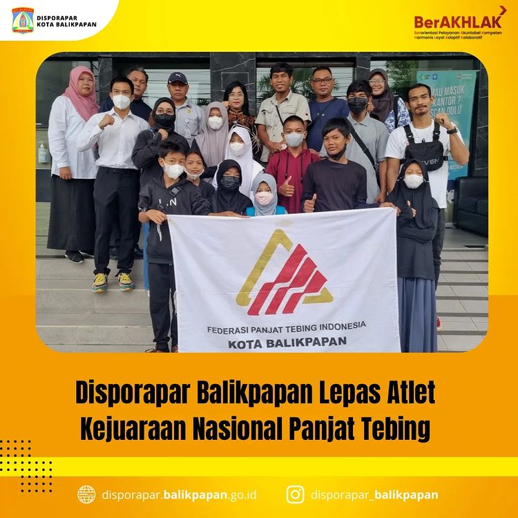 Disporapar Balikpapan Lepas Atlet Kejuaraan Nasional Panjat Tebing