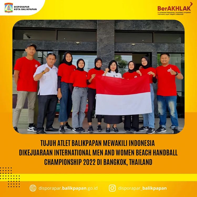 Pelepasan tujuh Atlet Balikpapan yang Mewakili Indonesia pada Kejuaraan International Men and Women Beach Handball Championship 2022 di Bangkok, Thailand