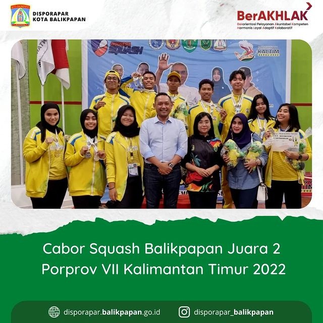 Tim Cabor Squash Juara 2 Dalam Kejuaraan Porprov VII Kalimantan Timur 2022