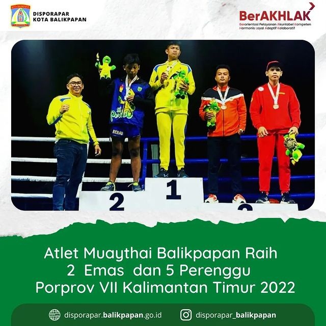 Tim Cabor Muaythai Raih 2 Emas dan 5 Perenggu Dalam Kejuaraan Porprov VII Kalimantan Timur 2022.