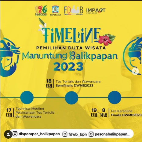 Timeline Pemilihan Duta Wisata Manuntung Kota Balikpapan 2023