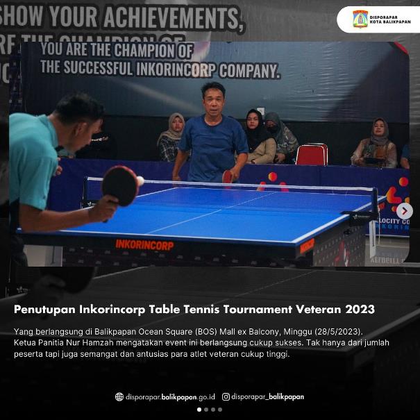 Penutupan Inkorincorp Table Tennis Tournament Veteran 2023