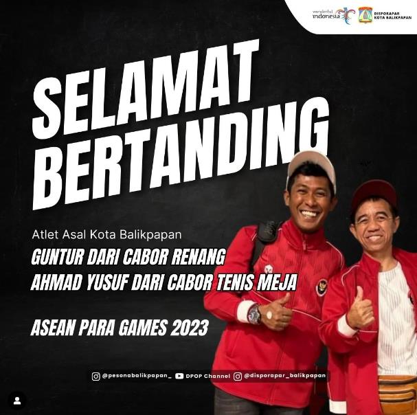 Selamat Bertanding Cabor Renang dan Bulu tangkis di ASEAN Para Games 2023