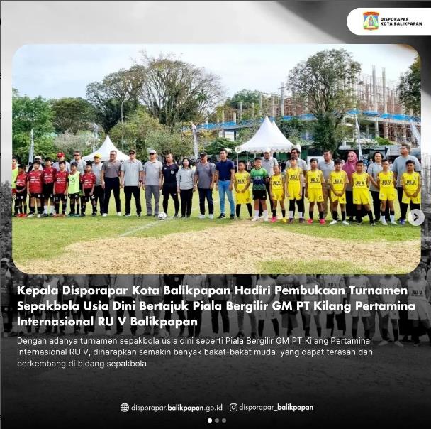 Pembukaan Turnamen Sepakbola Usia Dini Bertajuk Piala Bergilir GM PT Kilang Pertamina Internasional RU