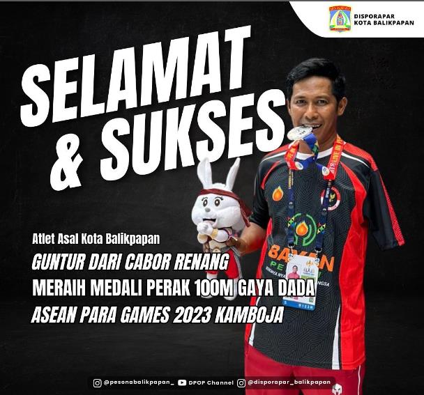 Selamat dan Sukses Cabor renang meraih medali pada ASEAN Para Games 2023 Kamboja