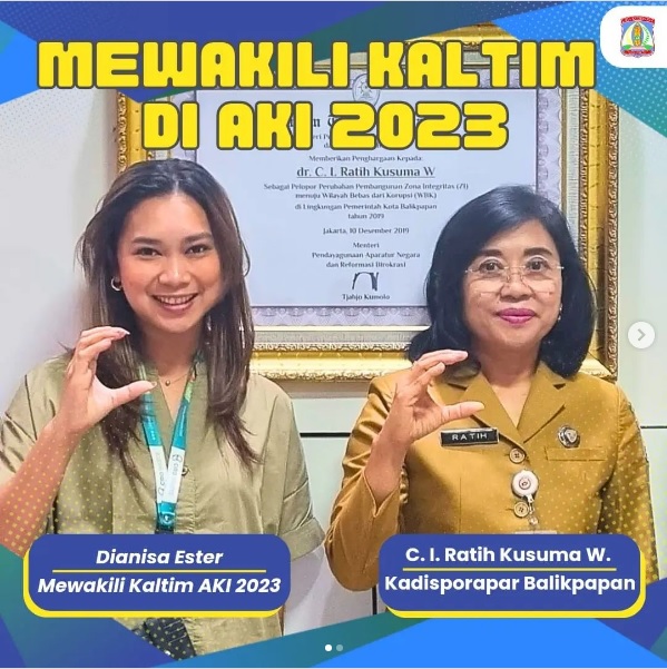 Selamat Dianisa Ester Pemuda Balikpapan, Terpilih Mewakili Kalimantan Timur Mengikuti Apresiasi Kreasi Indonesia (AKI) Tahun 2023