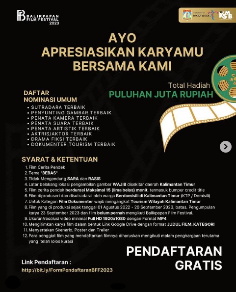 Apresiasi Karya Film Kaltim Daftarkan Karyamu Sekarang 