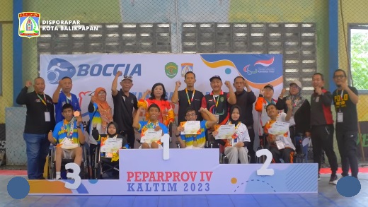 prestasi gemilang yang diraih oleh atlet Boccia Kota Balikpapan dalam Pekan Paralimpik Provinsi (Peparprov) Kalimantan Timur 2023