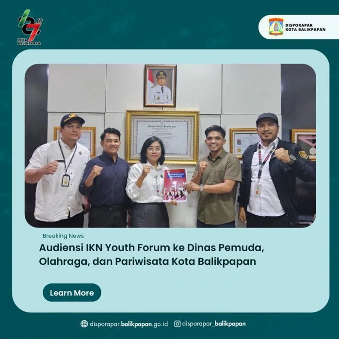 Audiensi IKN Youth Forum ke Dinas Pemuda Olahraga dan Pariwisata Kota Balikpapan