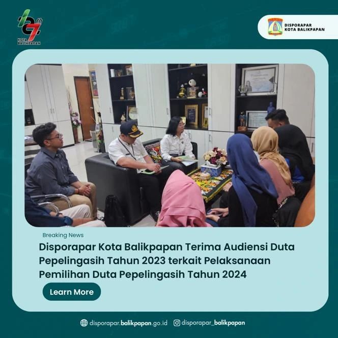 Disporapar Kota Balikpapan Terima Audiensi Duta Pepelingasih Tahun 2023 Terkait Pelaksanaan Pemilihan Duta Pepelingasih Tahun 2024