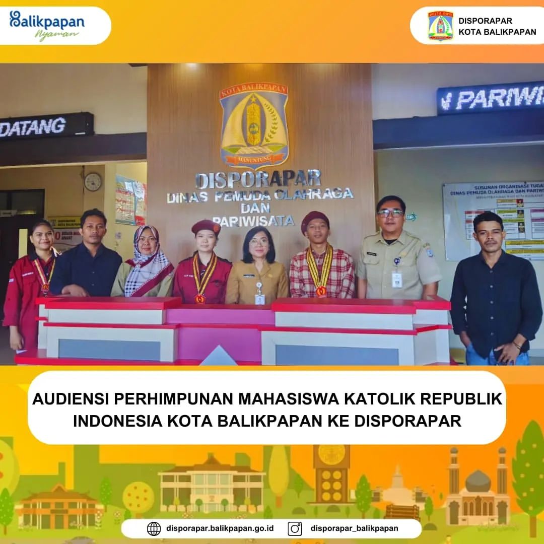 AUDIENSI PERHIMPUNAN MAHASISWA KATOLIK REPUBLIK INDONESI KOTA BALIKPAPAN KE DISPORAPAR BALIKPAPAN