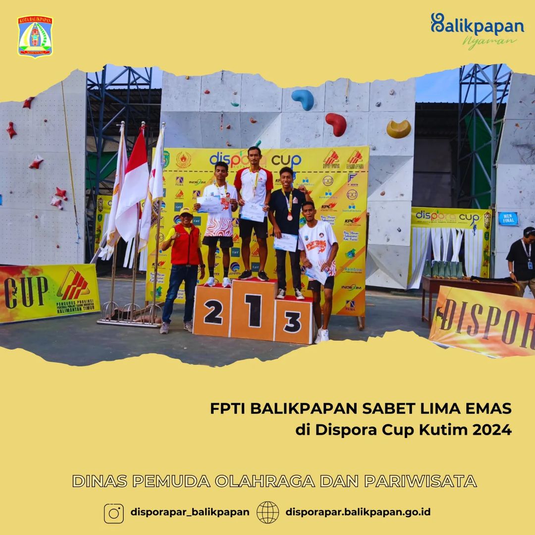 FPTI BALIKPAPAN SABET LIMA EMAS DI DISPORA CUP KUTIM 2024